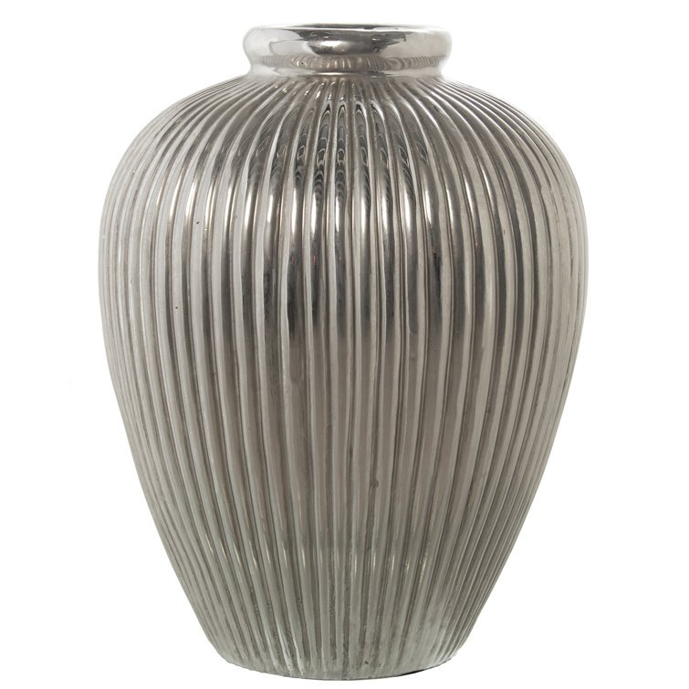 Ivy Bronx Silver Ceramic Vase Wayfair.co.uk